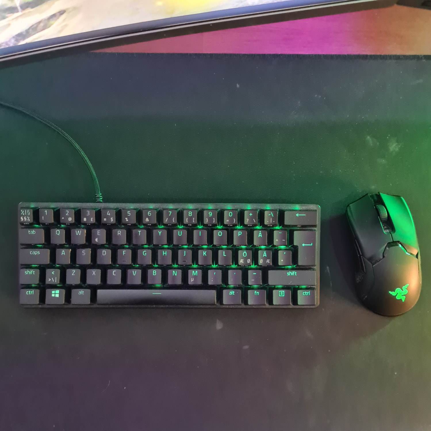 Razer Viper Pro mouse with Razer huntsman mini keyboard