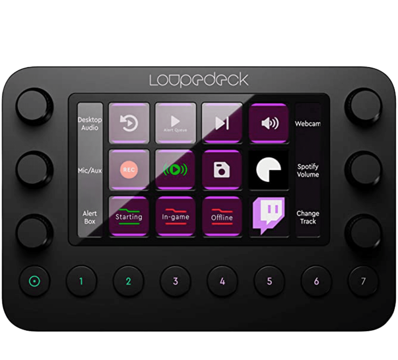 Loupedeck streaming deck with transparent background